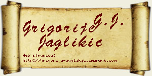 Grigorije Jaglikić vizit kartica